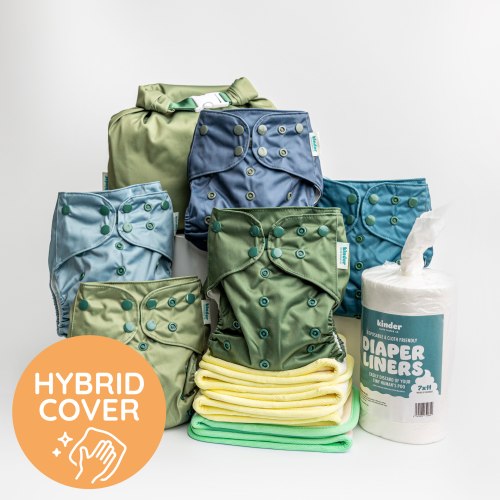 Coastal Calm Hybrid Cover New Parent Start Bundle – Kinder Cloth Diaper Co.