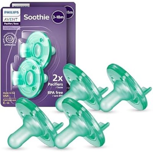 Philips Avent Soothie Baby Pacifier for 3-18 Months, BPA-Free, 4-Pack