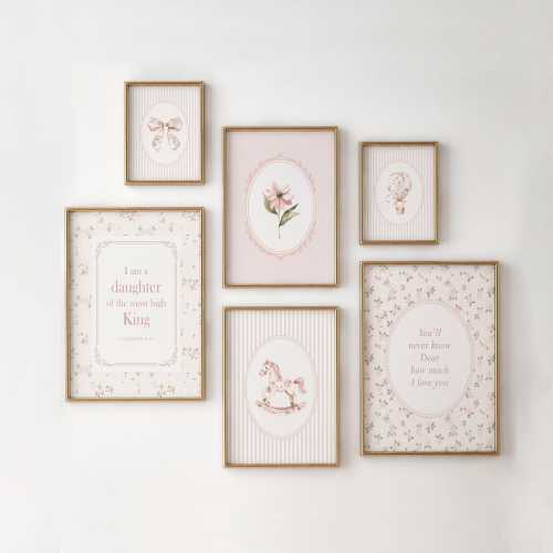 Christian Nursery Wall Art Set, Girl Nursery Decor, Vintage Girl Room, Girl Bible Verse Print, Scripture Prints for Baby Girl, Digital Print