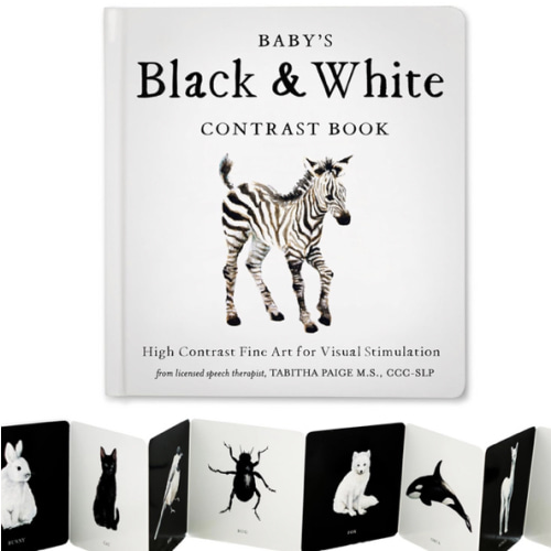 Baby's Black and White Contrast Book: High-Contrast Art for Visual Stimulation at Tummy Time (Tabitha Paige Children's Book Series)