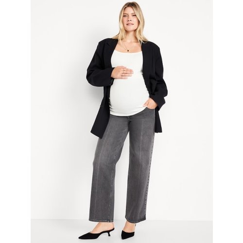 Maternity Extra High-Waisted Full-Panel Wide-Leg Jeans