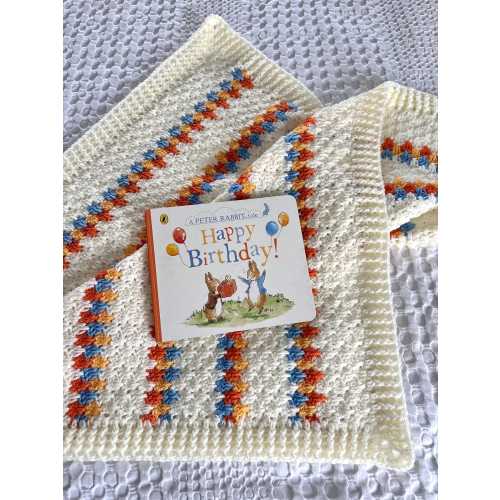Peter Rabbit Crochet Baby Blanket and Book Set – Storybook Inspired Gift