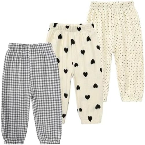 Kids Elastic Basic Harem Trousers Unisex Baby Boys Girls Casual Cotton Linen Loose Long Baggy Pants Toddler Clothes