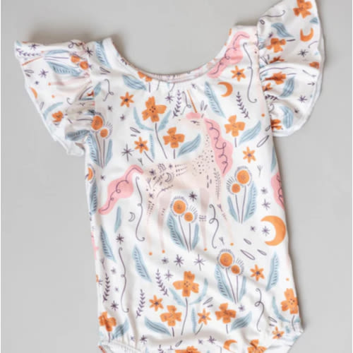 Unicorn Soiree S/S Flutter Sleeve Leotard | Mila & Rose