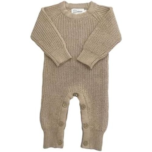 Cozy Baby 100% Cotton Knitted Romper, White Long Sleeve Jumpsuit, Winter Outfit for Newborn, Button Closure