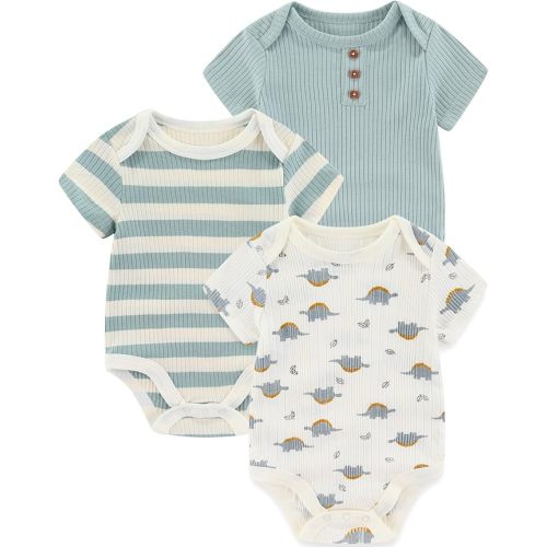 Newborn Baby Boy Girl Bodysuits Short Sleeve Summer Infant Clothes 0-12 Month