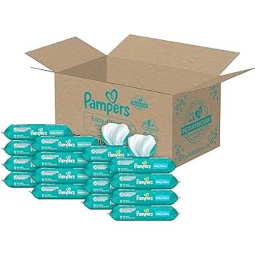 Pampers Baby Clean Wipes Combo, Baby Fresh Scented, 8 Flip-Top Packs, 8 Refill Packs (1152 Wipes Total)