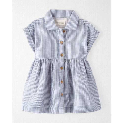 Baby Organic Cotton Striped Button-Front Dress - Little Planet | Carter's