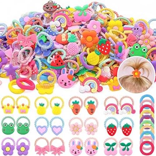 150 PCS Colorful Baby Hair Ties Toddler Hair Accessories for Little Girls, Rubber Bands Cute Ties for Kids, Mini Elastic Scrunchies Soft Seamless Small Ponytail Holders for Baby Infant Children Dog