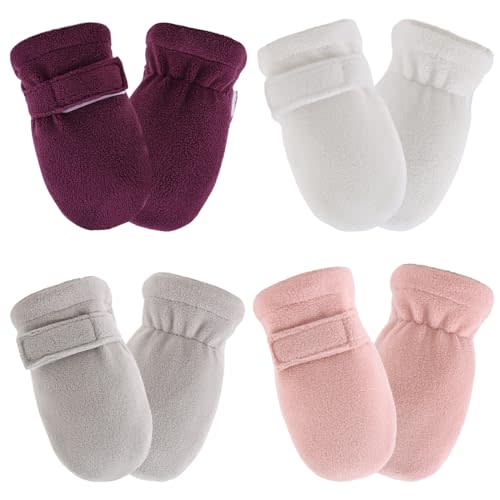 Zsedrut No Scratch Baby Mittens Toddler Infant Fleece Lined Gloves Winter Warm Mitten for Baby Boys Girls
