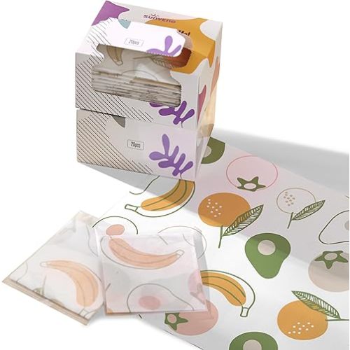 SUNVENO Disposable Baby Placemats – 40 Individually Wrapped Table Mats for Toddlers, Stick-On, Waterproof & BPA-Free – Great for Home, Restaurants, Travel & On-the-Go 18.7” X 12.5”