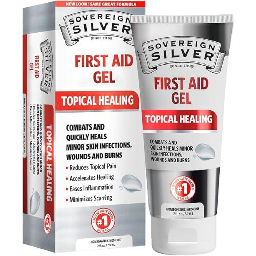Sovereign Silver First Aid Gel - Argentum Metallicum Gel Wound Care Support, Topical Skin Care for Minor Skin Irritations with Convenient Pump - 2 fl oz (59 mL)