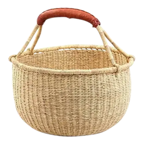 Medium African Basket | Bolga Basket | Ghana Basket | Storage |Market Basket | Picnic |Woven Basket |Plant Pot |Magazine Basket | Harvest Basket