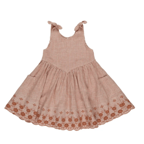 Poppy Vichy dress | Brick red