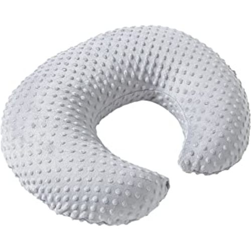 Nursing Pillow and Positioner with Cover for Breastfeeding and Bottle Feeding, Propping Baby, Tummy Time, Baby Sitting Support, Awake-Time Support (Grey, 22" x 17.7" x 5.9")