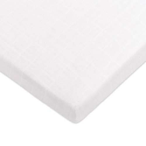 Babyletto All-Stages Midi Crib Sheet in GOTS Certified Organic Muslin Cotton - Plain White