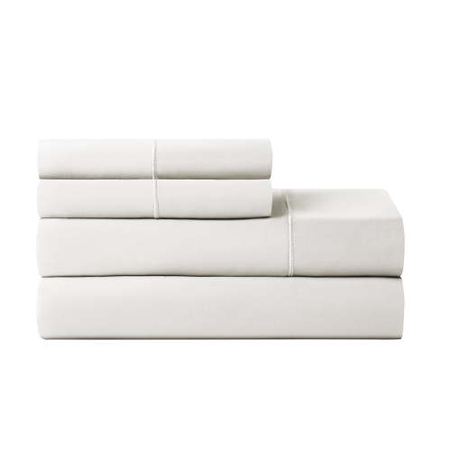 Hotel Style 4-Piece 600 Thread Count White Egyptian Cotton Adult Bed Sheet Set, Queen - Deep Pocket