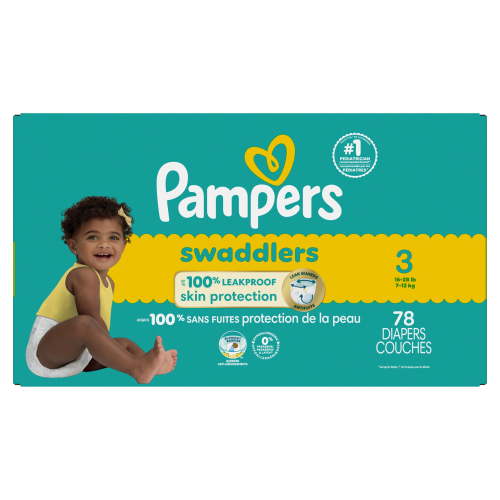 Pampers Swaddlers Diapers, Size 3 (13-26 lbs), Absorbent, Keeps Baby Dry and Comfortable, Skin Safe Disposable Baby Diaper, 78 Count - Walmart.ca