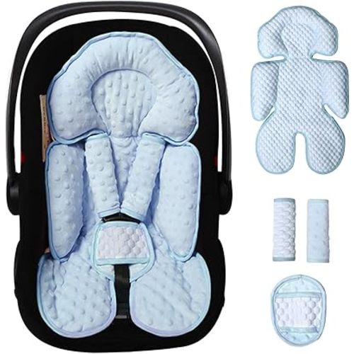 Infant Car Seat Insert, Reversible Baby Carseat Cushion 2-in-1 for Newborns Toddlers Head & Body Support Pad for Carseats, Strollers, Swings, Bouncers