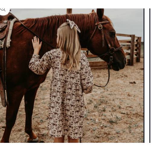 Prairie Rose Cotton Linen Dress / Matching Bow – Cowkid Clothing Company