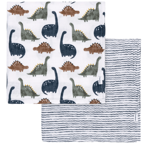 2-Pack Baby Boys Dino Time Muslin Blankets – Gerber Childrenswear