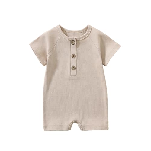 Jomixa Baby Romper – Cotton Newborn Outfit, Short Sleeve Unisex Onesie