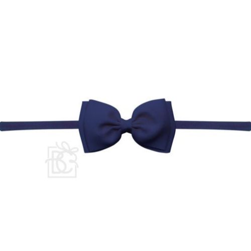 Thin Nylon Headband with Flat Grosgrain Hair Bow - Beyond Creations - Hair Bows and Accessories