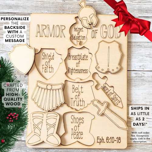 Armor Of God Wooden Puzzle, Bible Lesson for kid, Christian Kids Activity, Sunday School Game, Bible Games for Kid, Easter Gifts For Kids