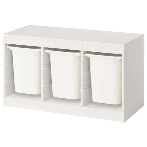 TROFAST Storage combination with boxes - white/white 39x17 3/8x22 "