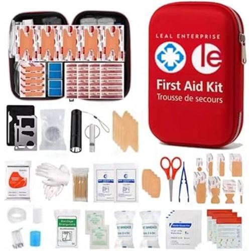 First Aid Kit, 301 Pieces, Survival Kit with Water-Resistant Case, Compact Size for Camping, Hiking, Car, Home, First aid