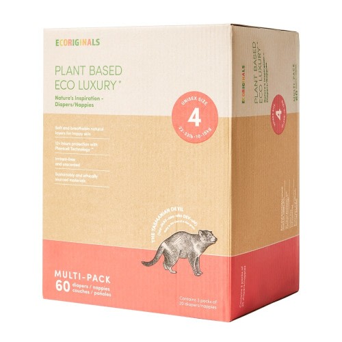 Ecoriginals Toddler Mega Nappies 60 Pack Size 4