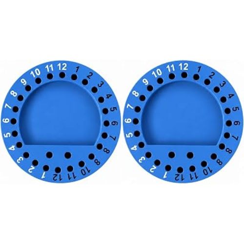 2-Pack Kids Medicine Time Trackers with Syringe & Bottle Holders, Light Blue