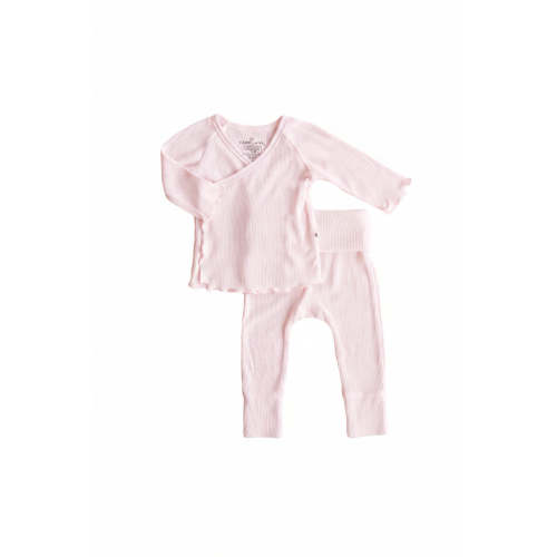 Caden Lane 2pc Bamboo Button Top & Bottom in Pearl Pink