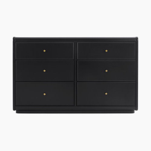 Bellini Aspen 6 Drawer Dresser - Black With Textured Oat