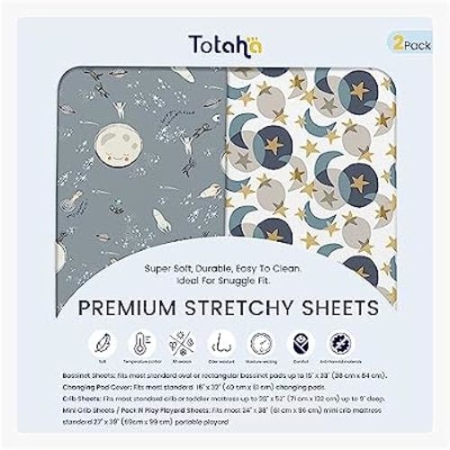 Halo Bassinest Fitted Sheets, TotAha Buttery Soft Universal Bassinet Sheets Neutral Bedside Bassinet Sheet For Girls Boys Compatible With Halo, Baby Delight, Koola, Chicco Lullago, Mika Micky Mattress