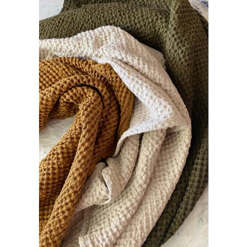 Linen waffle baby blanket - linen waffle blanket, forest blanket, gender neutral blanket, housewarming gift, accent throw