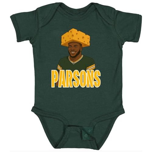 Mountee Apparel Micah Parsons Green Bay Cheesehead Baby 1 Piece Short Sleeve Leotard