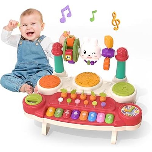 20 in 1 Baby Musical Toys - Interactive Piano Keyboard Drum Set for Infant 6 9 12 18 Months, Toddlers 1-3, Early Learning Development Educational Toy, Birthday Gift for Boys Girls 1 2 3 4
