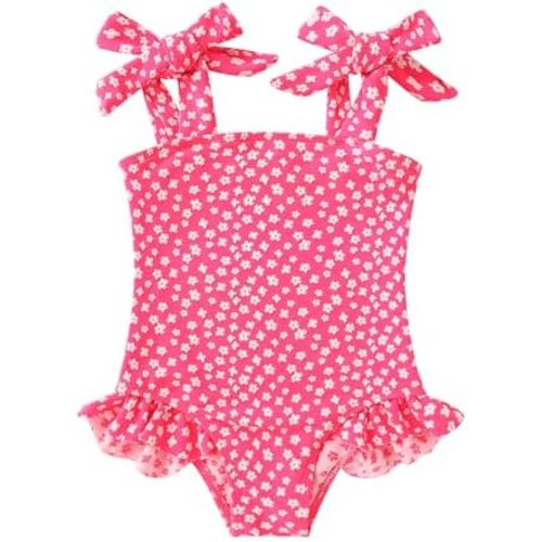YOUNGER TREE Toddler Swimsuit Girl Color Block Stripe One-Piece Swimwear Baby Girl Bathing Suits