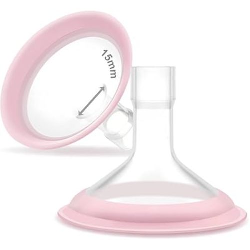 15mm Maymom MyFit Shields, Pano Series; Compatible with Medela Breast Pump- PersonalFit, Freestyle, Harmony, Maxi, Freestyle Flex Connector; Connect to Maymom Widemouth/Narrow Connector, 2pcs