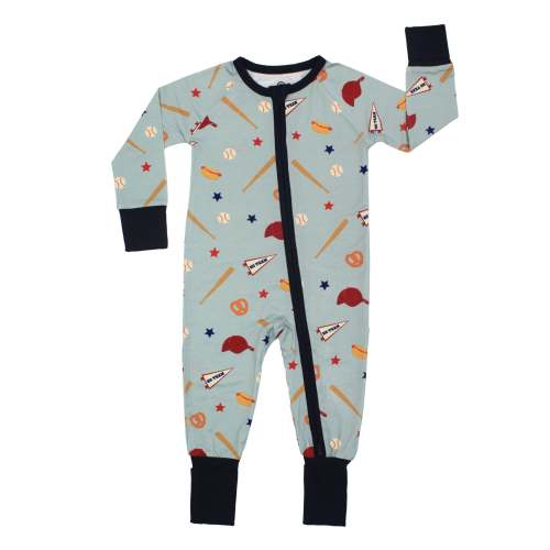 Play Ball Baseball Bamboo Convertible Footie Romper