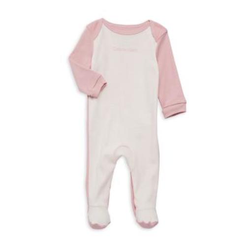 Baby Girl's Envelope Neckline Logo Coverall