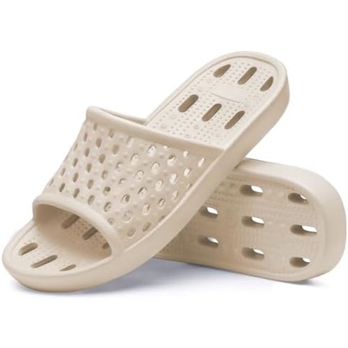Litfun Shower Shoes for Women Non-Slip Quick Dry Shower Slippers Lightweight Pool Sandals with Drain Holes for College Dorm, Beach, Bathroom & Gym