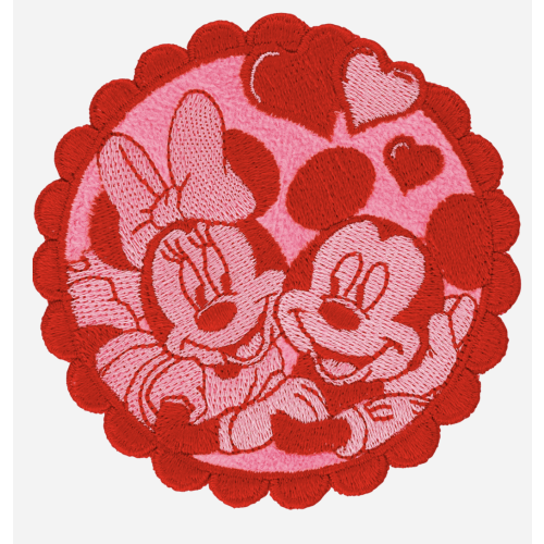 Mickey & Minnie Mouse Scalloped Circle Patch