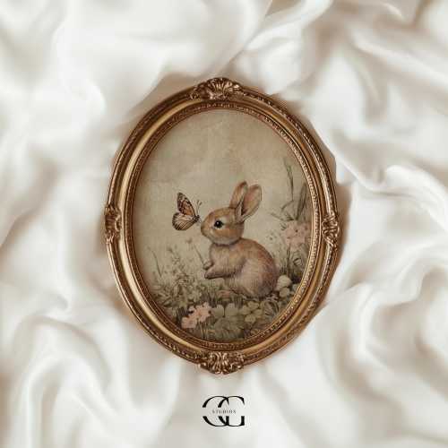 easter rabbit print woodland nursery decor, gingham vintage nursery art easter bunny decor cute prints, spring wall art easter decor