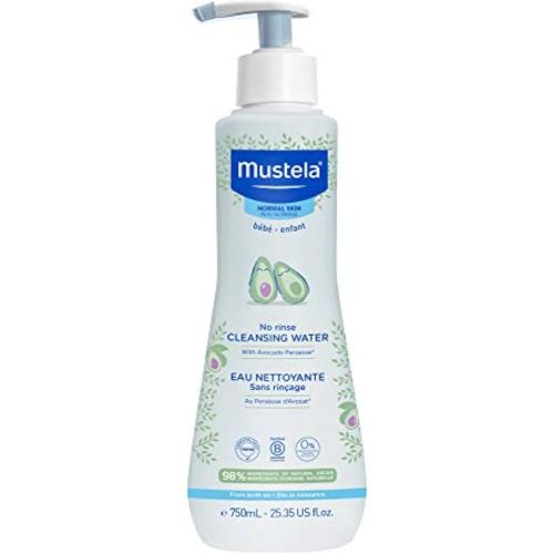 Mustela Baby Cleansing Water - No-Rinse Micellar Water - with Natural Avocado & Aloe Vera - for Baby's Face, Body & Diaper - 1 or 2-Pack - Various Sizes