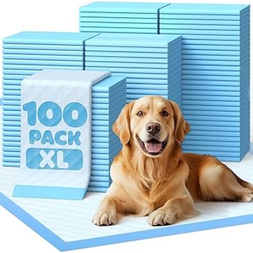 100-Pack Extra Large Pee Pads - 34" x 28" Puppy Pads for Dogs with 6-Layer Leakproof Protection, Disposable and Quick-Dry Dog Pads with High Absorbency for Easy Potty Training