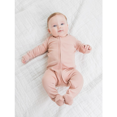 Colored Organics Peyton Zipper Sleeper - Blush
