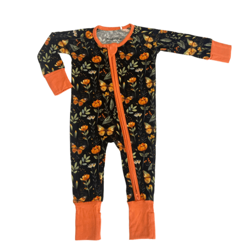 Midnight Monarchs Convertible Footie
