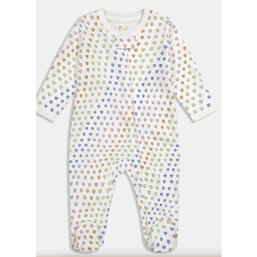 Infant Disco Hearts Zipper Footie